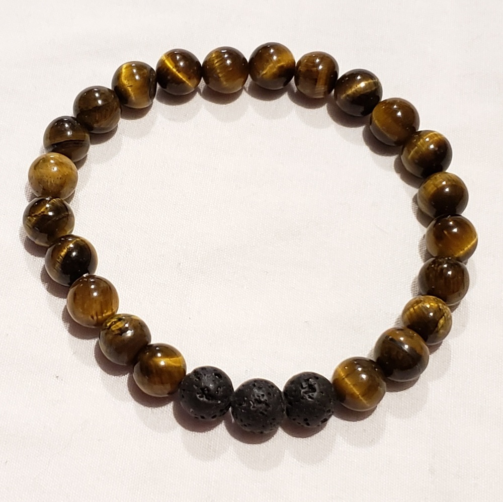 Men's Tiger Eye and Lava Stone Diffuser Bracelet